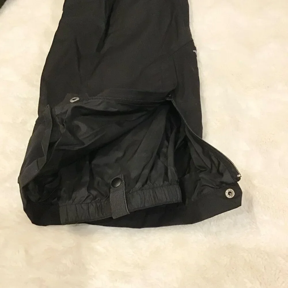 FERA 32R Men’s Ski Snow Pants Black Thermolite Pockets Zip Fly 2-Snap Logo